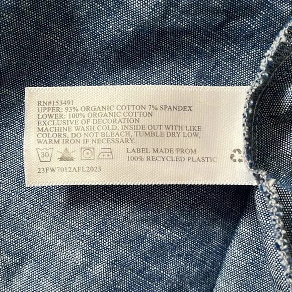 Hope & Henry Navy Striped Dress with Chambray Blue Skirt & optional belt, Size 8 - Picture 3 of 5